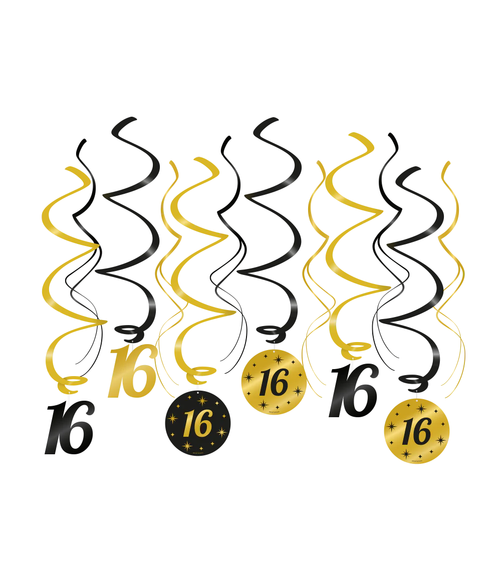 Hangdecoratie 16 Jaar 14cm 12st