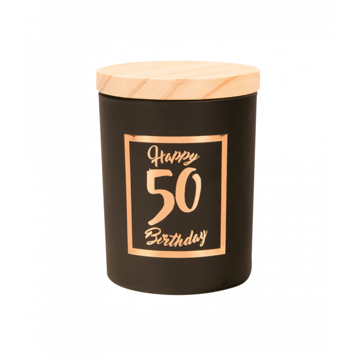 Geurkaars 50 Jaar Zwart 8cm