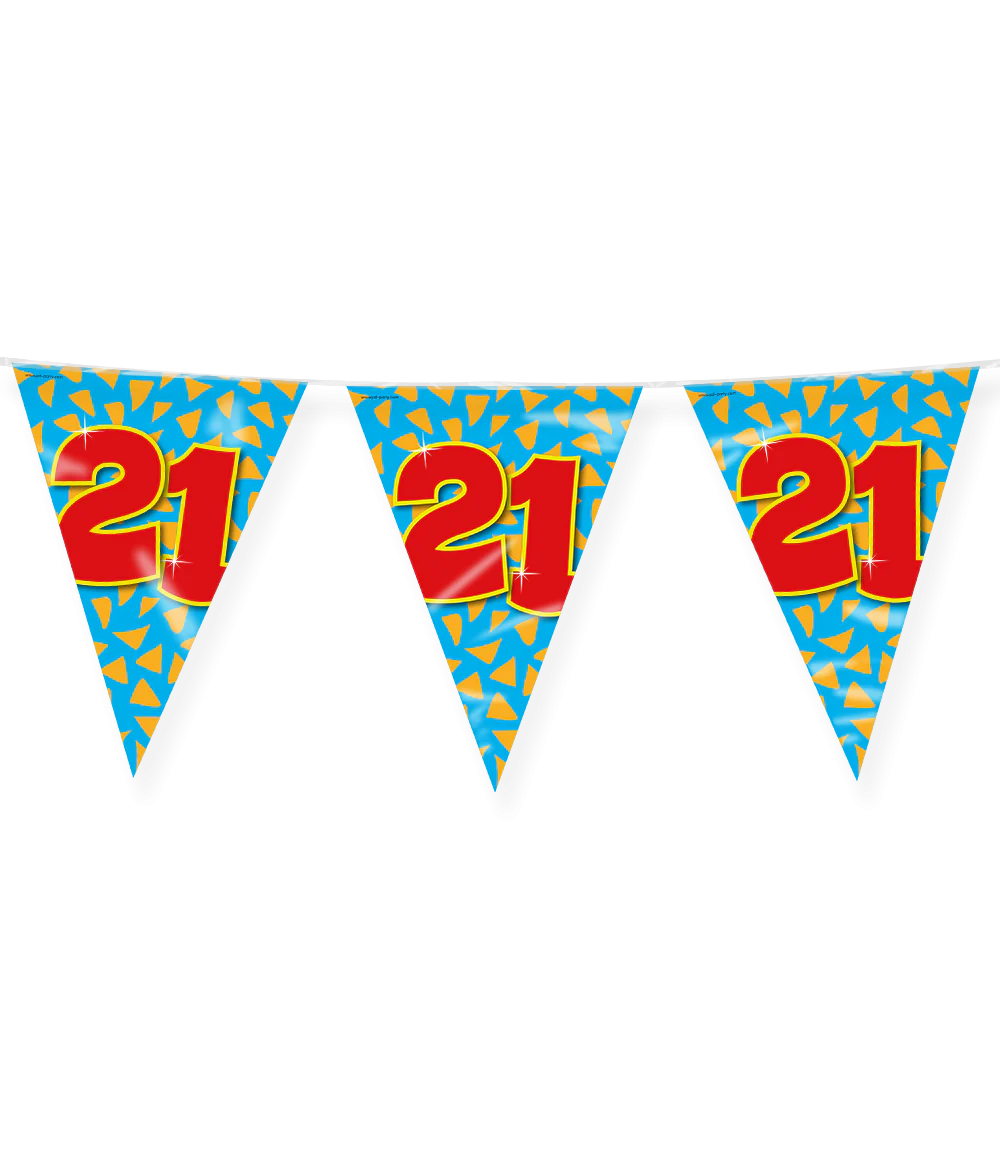 Vlaggenlijn 21 Jaar Gekleurd 10m
