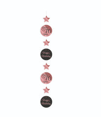 Hangdecoratie 70 Jaar Roze Zwart 20,5cm