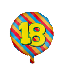 Helium Ballon 18 Jaar Gekleurd Leeg 46cm