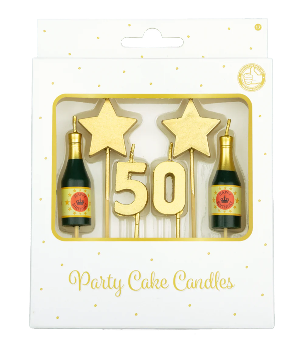 Kaarsjes 50 Jaar Champagne 17,5cm