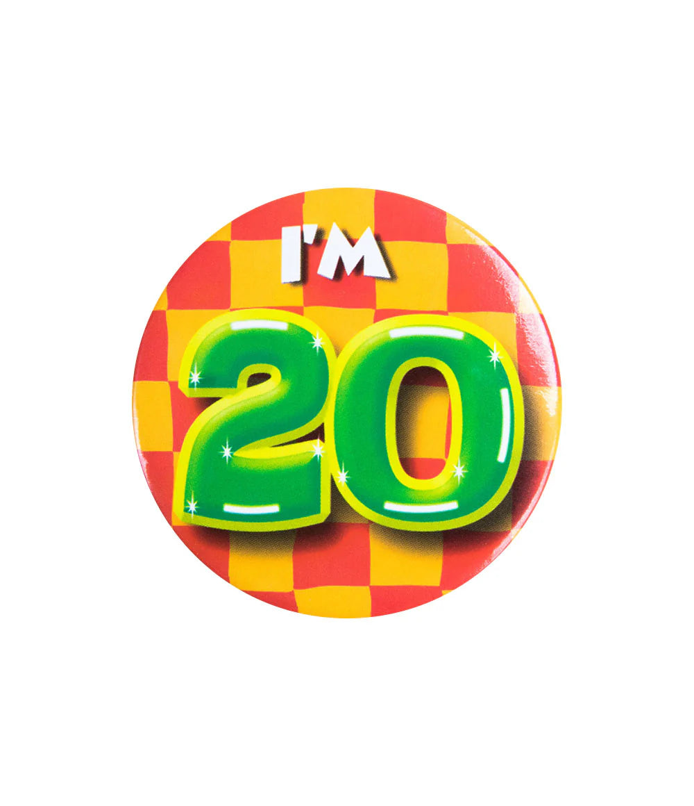 I'm 20 Button 20 Jaar 5,5cm