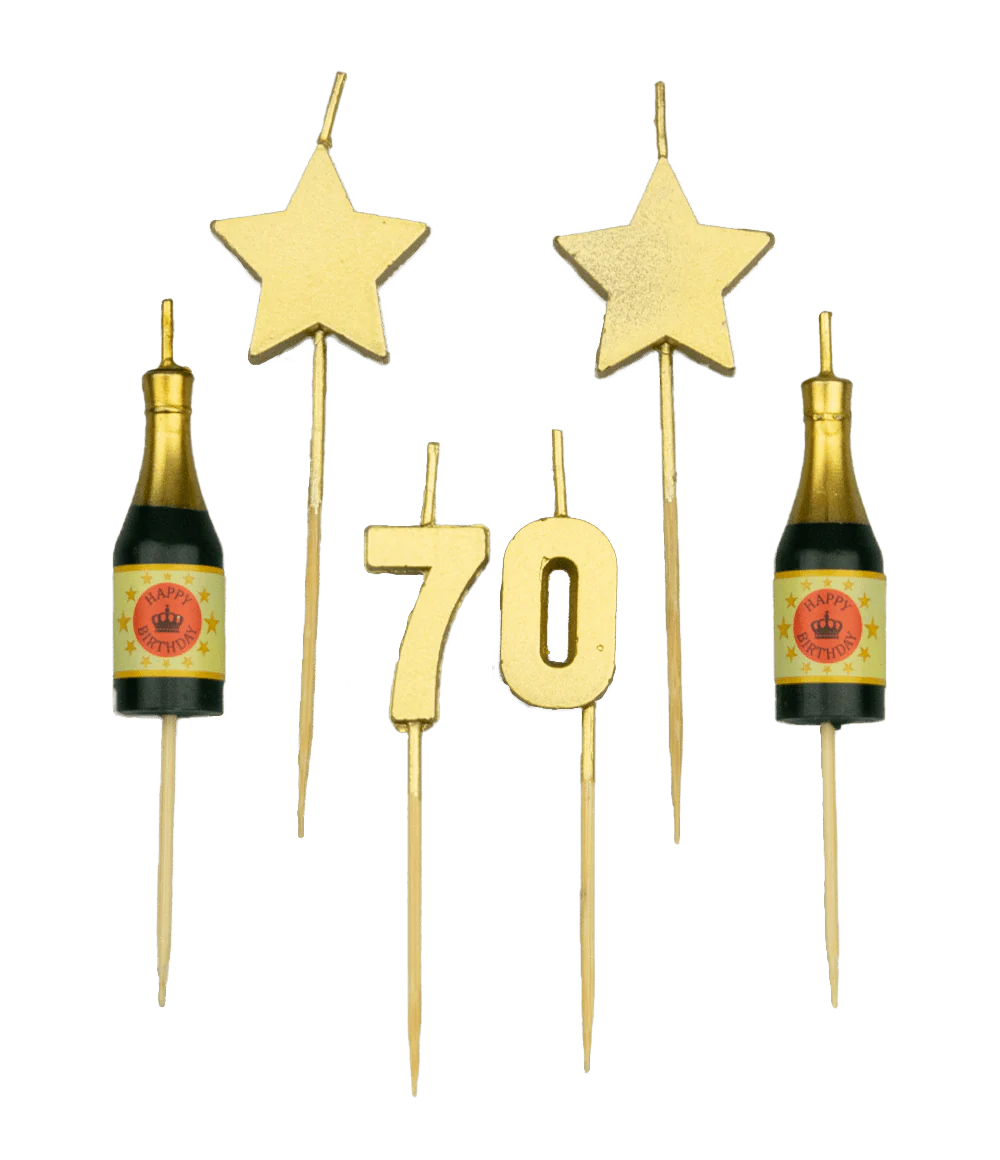 Kaarsjes 70 Jaar Champagne 17,5cm