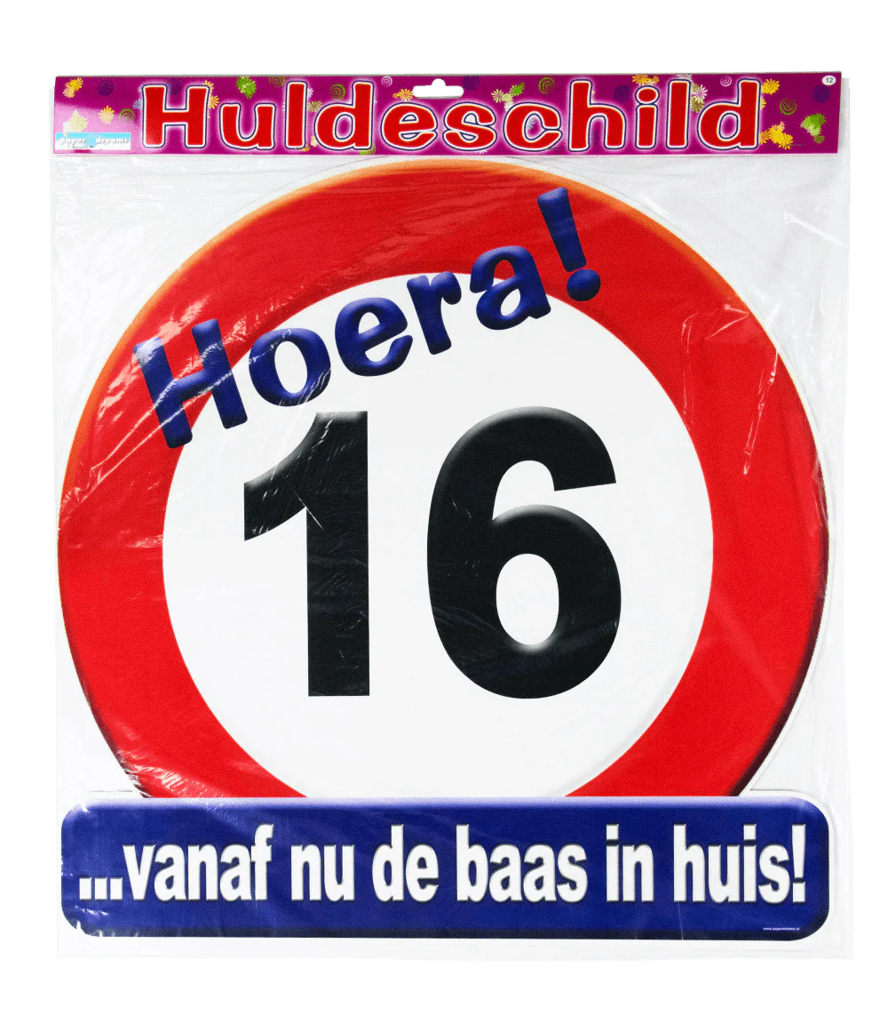 Deurbord 16 jaar Verkeersbord 50cm