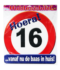 Deurbord 16 jaar Verkeersbord 50cm