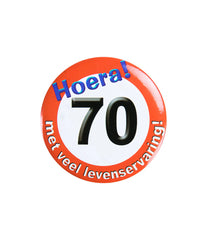 Button 70 Jaar Verkeersbord 5,5cm