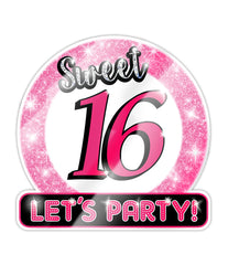 Deurbord 16 Jaar Sweet 16 Lets Party! 50cm