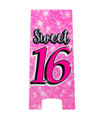 Warning Sign Sweet 16 Roze 62,5cm