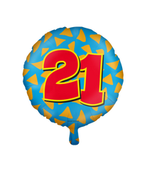 Helium Ballon 21 Jaar Gekleurd 46cm