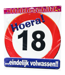 Deurbord 18 Jaar Verkeersbord 50cm