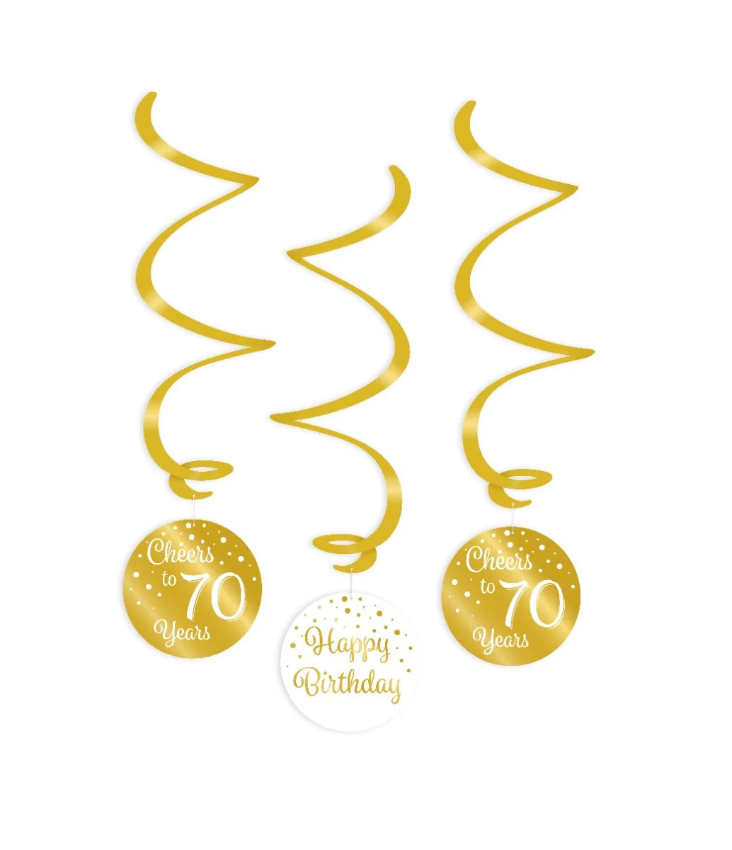 Hangdecoratie 70 Jaar 17cm 3st