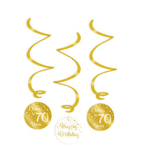 Hangdecoratie 70 Jaar 17cm 3st