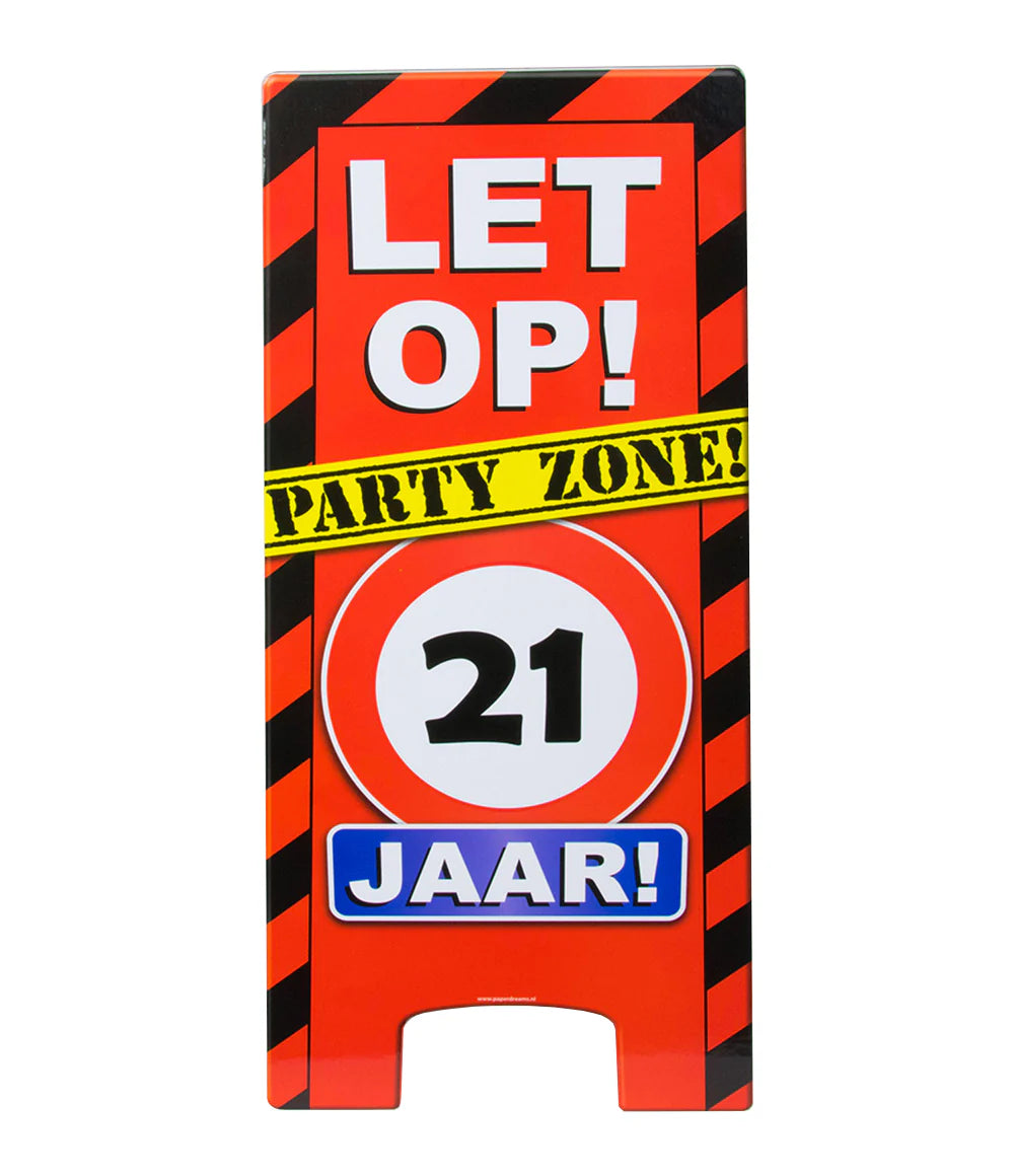 Warning Sign 21 Jaar 62,5cm