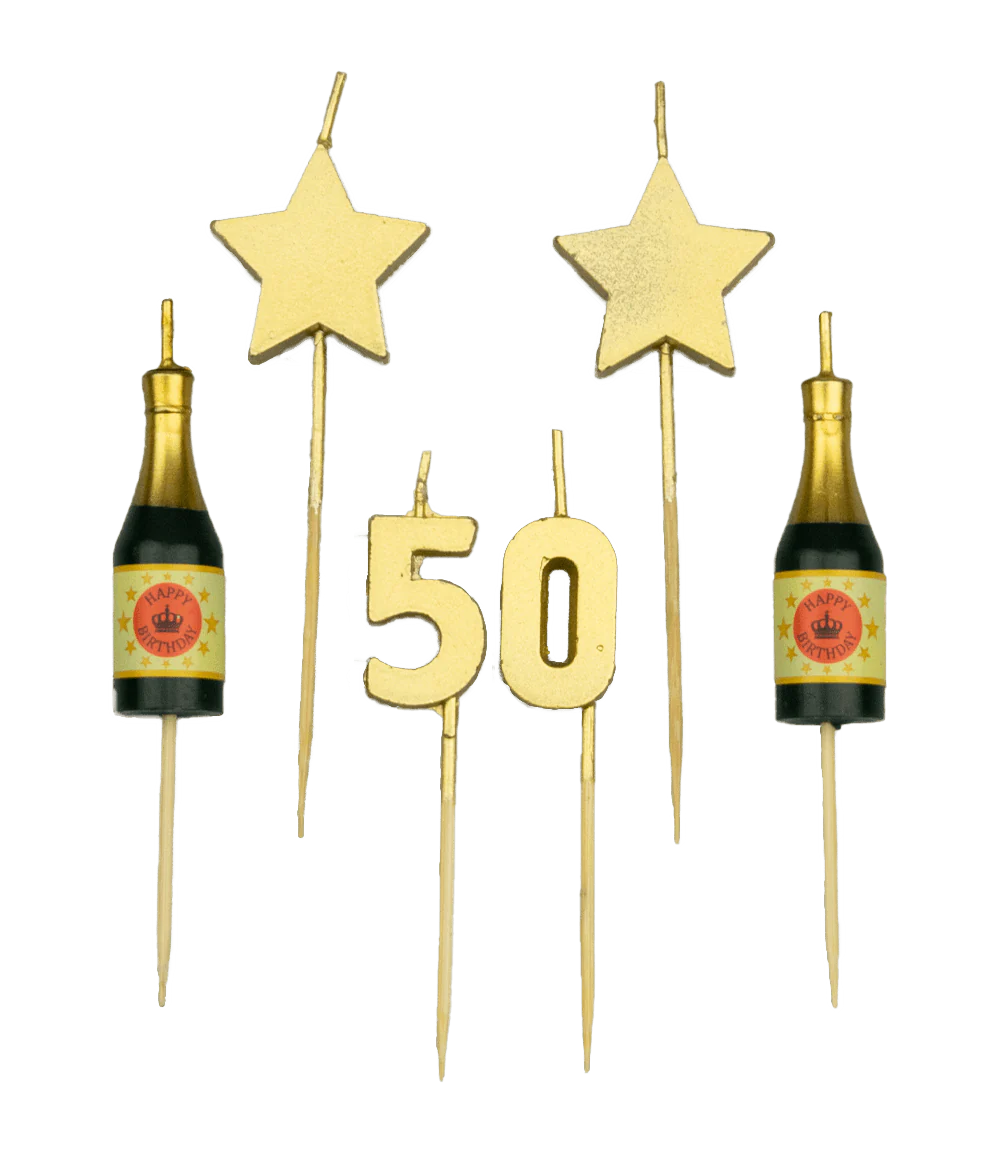 Kaarsjes 50 Jaar Champagne 17,5cm