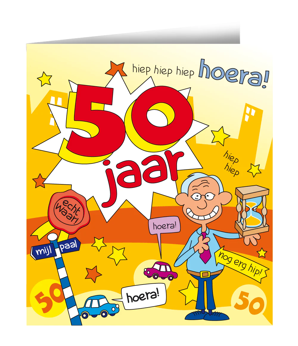 Verjaardagskaart 50 Jaar Man 16,5cm