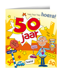 Verjaardagskaart 50 Jaar Man 16,5cm