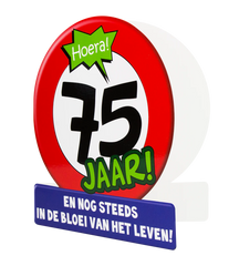 Verjaardagskaart 75 Jaar Verkeersbord 16,5cm