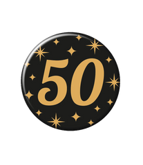 50 Jaar Button Zwart Goud