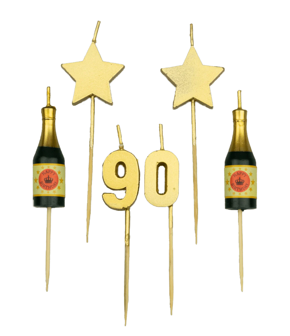 Kaarsjes 90 Jaar Champagne 17,5cm