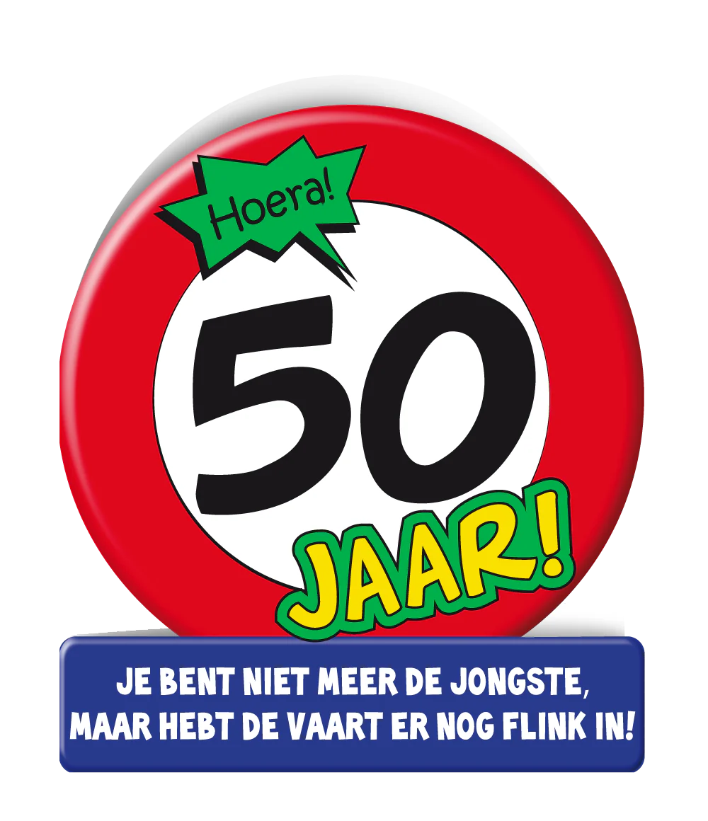 Verjaardagskaart 50 Jaar Verkeersbord 16,5cm