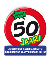 Verjaardagskaart 50 Jaar Verkeersbord 16,5cm