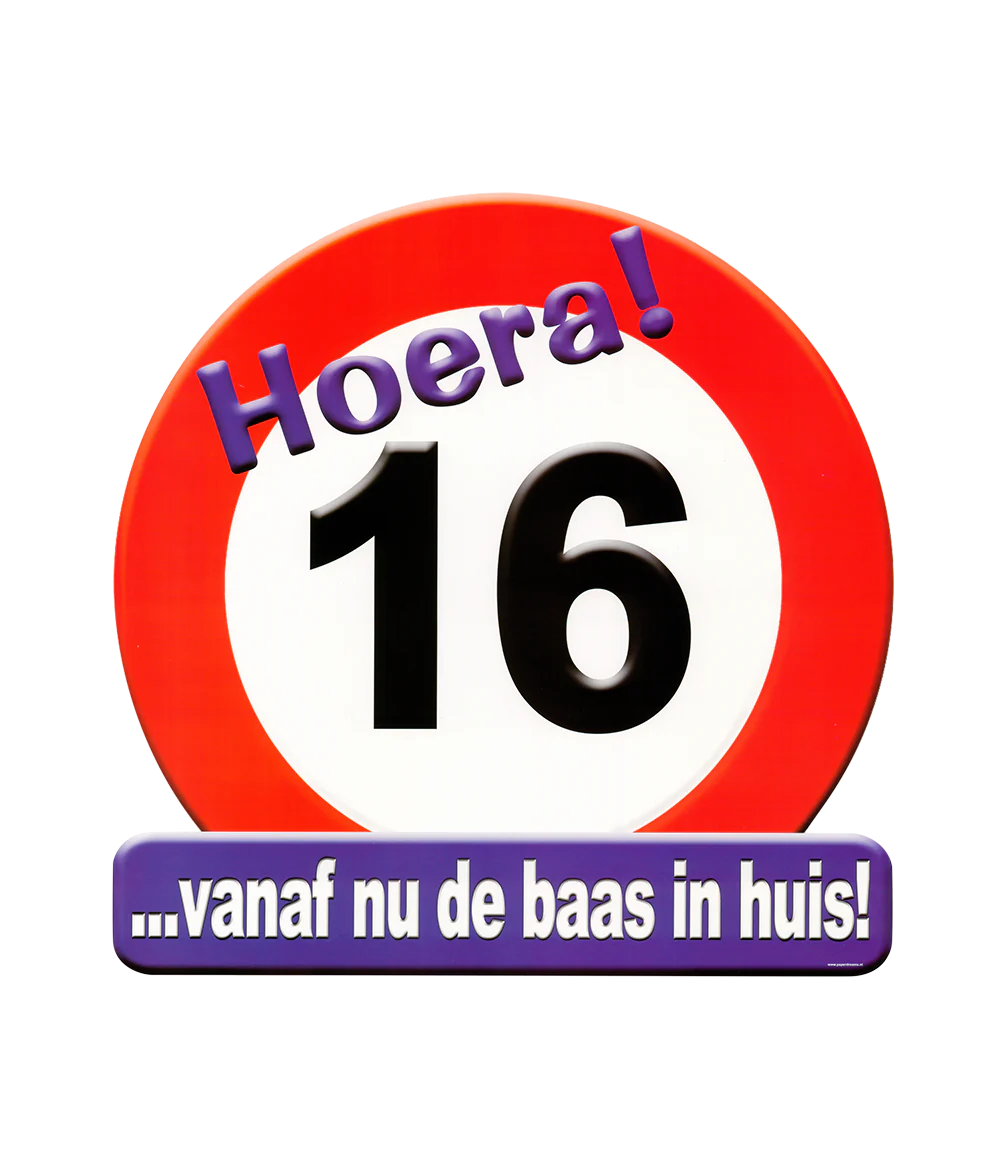 Deurbord 16 jaar Verkeersbord 50cm