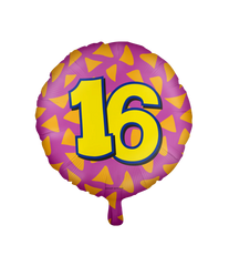 Helium Ballon 16 Jaar Gekleurd Leeg 46cm