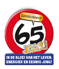 Verjaardagskaart 65 Jaar Verkeersbord 16,5cm