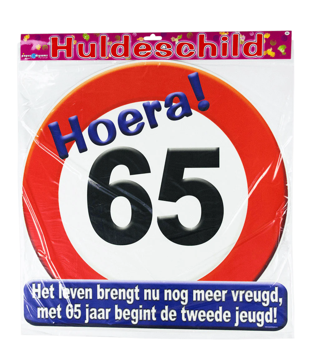 Deurbord 65 Jaar Verkeersbord 50cm