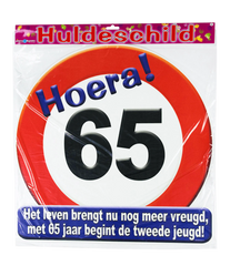 Deurbord 65 Jaar Verkeersbord 50cm