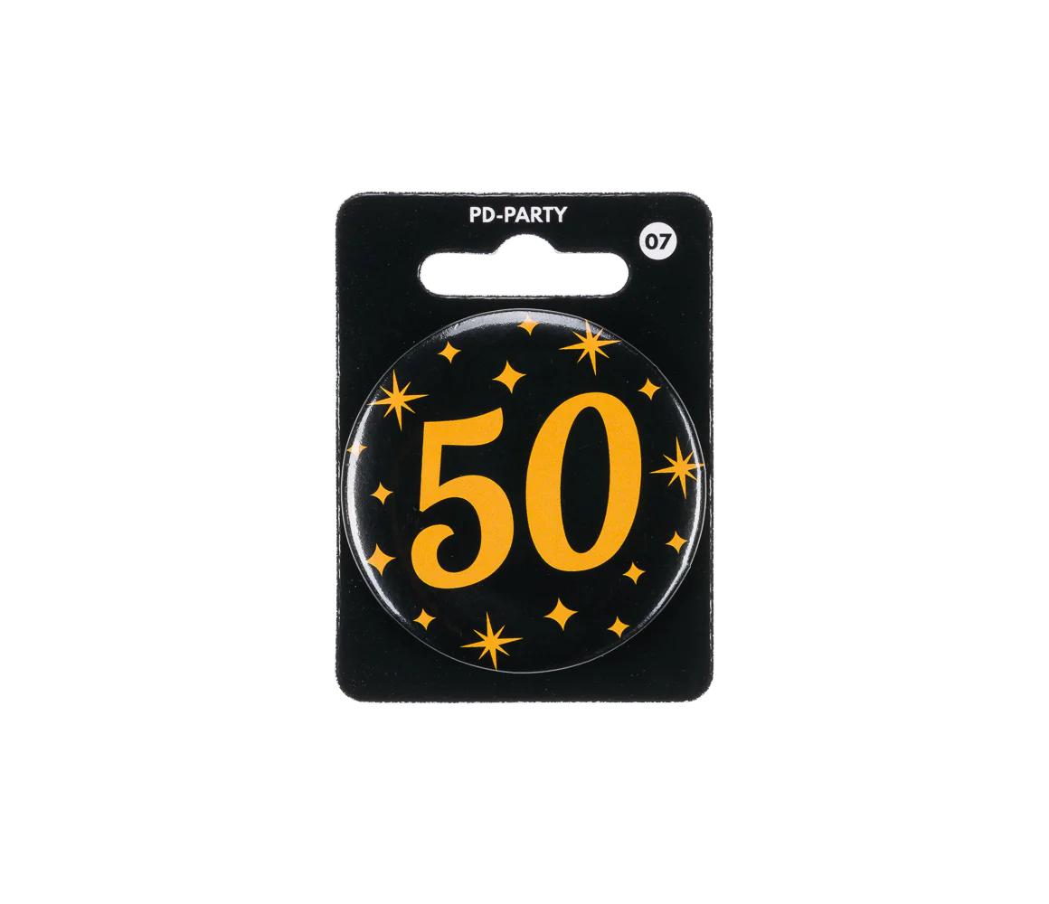 50 Jaar Button Zwart Goud