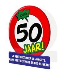 Verjaardagskaart 50 Jaar Verkeersbord 16,5cm