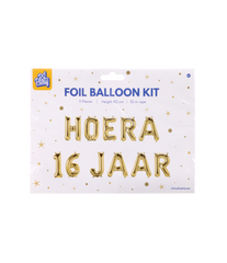 Gouden Ballonnen Set 16 Jaar Hoera 1,9m