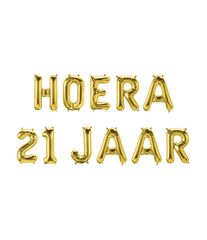 Gouden Ballonnen Set 21 Jaar Hoera 1,9m