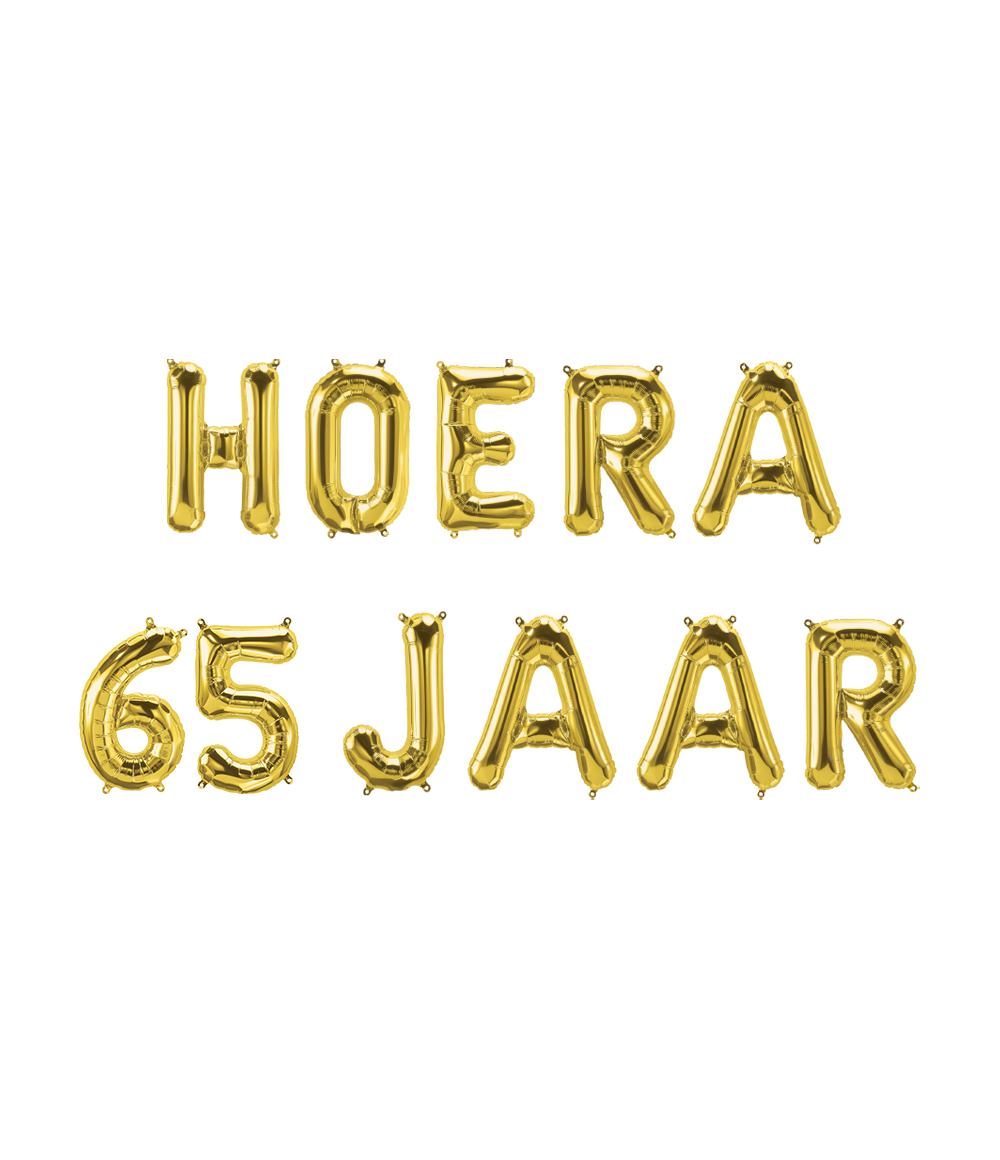 Gouden Ballonnen Set 65 Jaar Hoera 1,9m