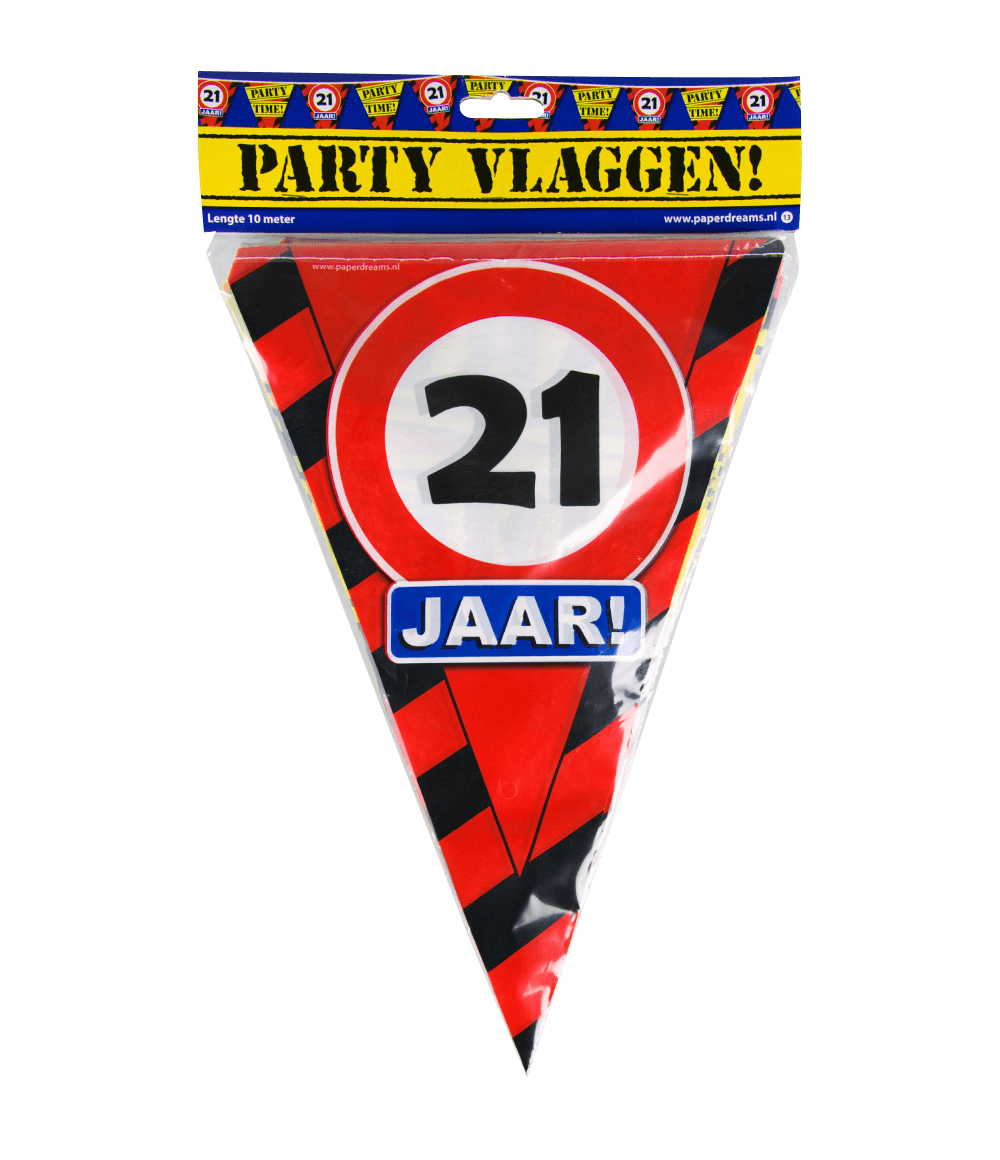 Vlaggenlijn 21 jaar Verkeersbord 10m