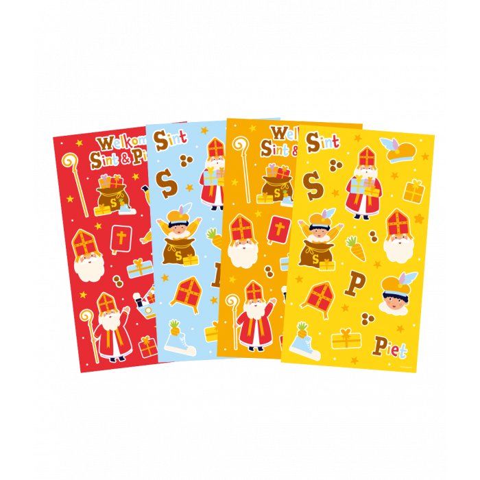 Stickervellen Sinterklaas 4 Stuks