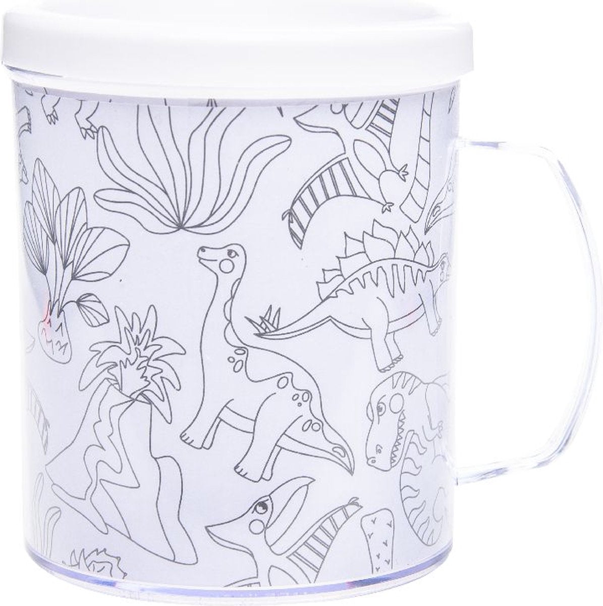 Kleur Je Eigen Beker Dinosaurus - 2 Stuks - Kleurplaten - Drinkbeker