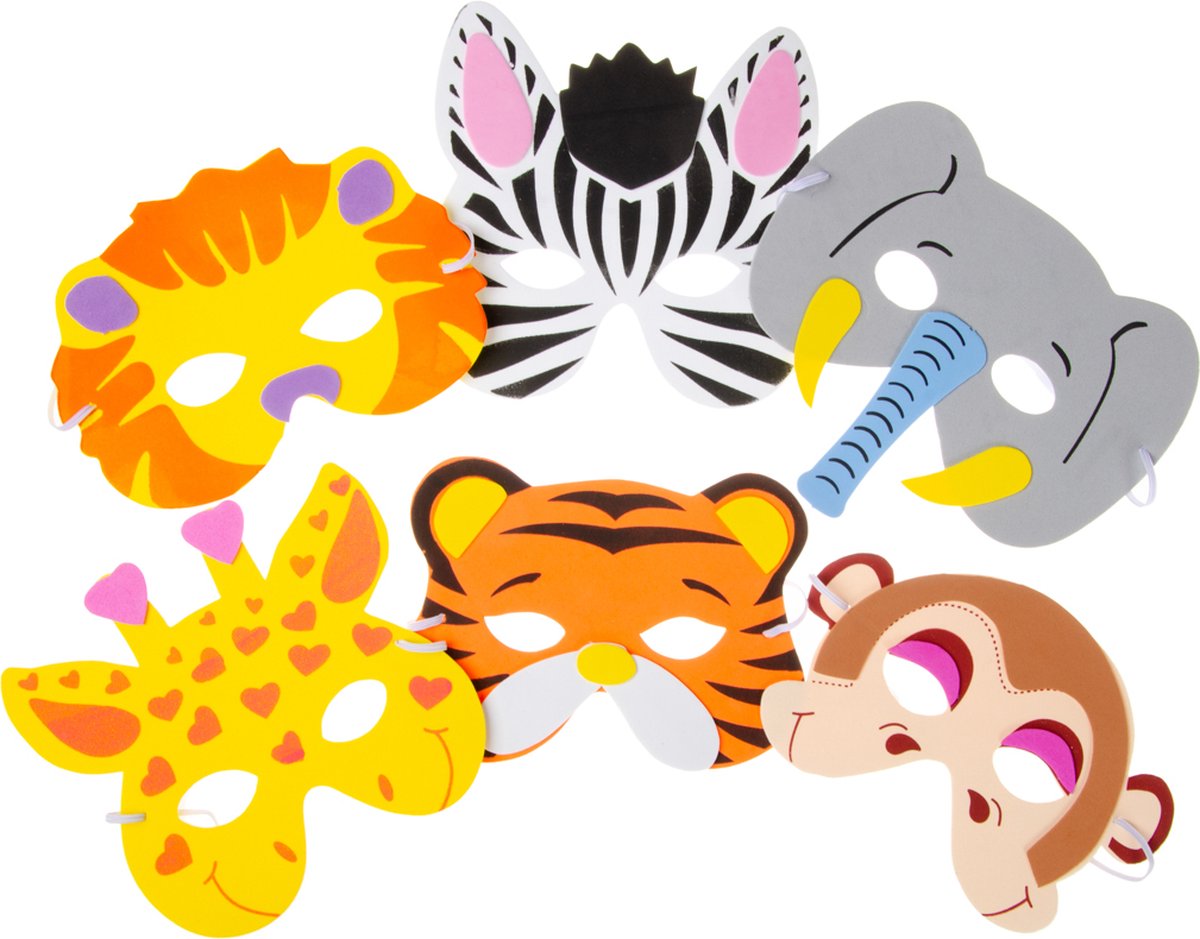 6 Stuks Wilde Dieren Maskers - Verkleden - Verjaardag - Voor Kinderen image 2