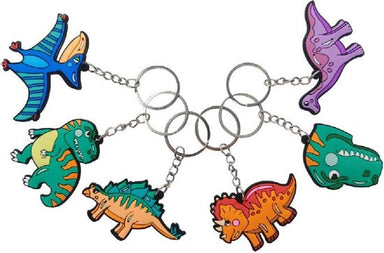 12 Stuks Sleutelhanger Dinosaurus - Sleutelhangers - Uitdeelcadeaus - Uitdeelcadeautjes voor Kinderen