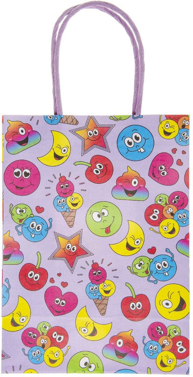 12 Stuks Smiley Geschenktasjes met Handvat - Tasjes Voor Uitdeelcadeautjes - Lachgezicht - Kinderfeestje